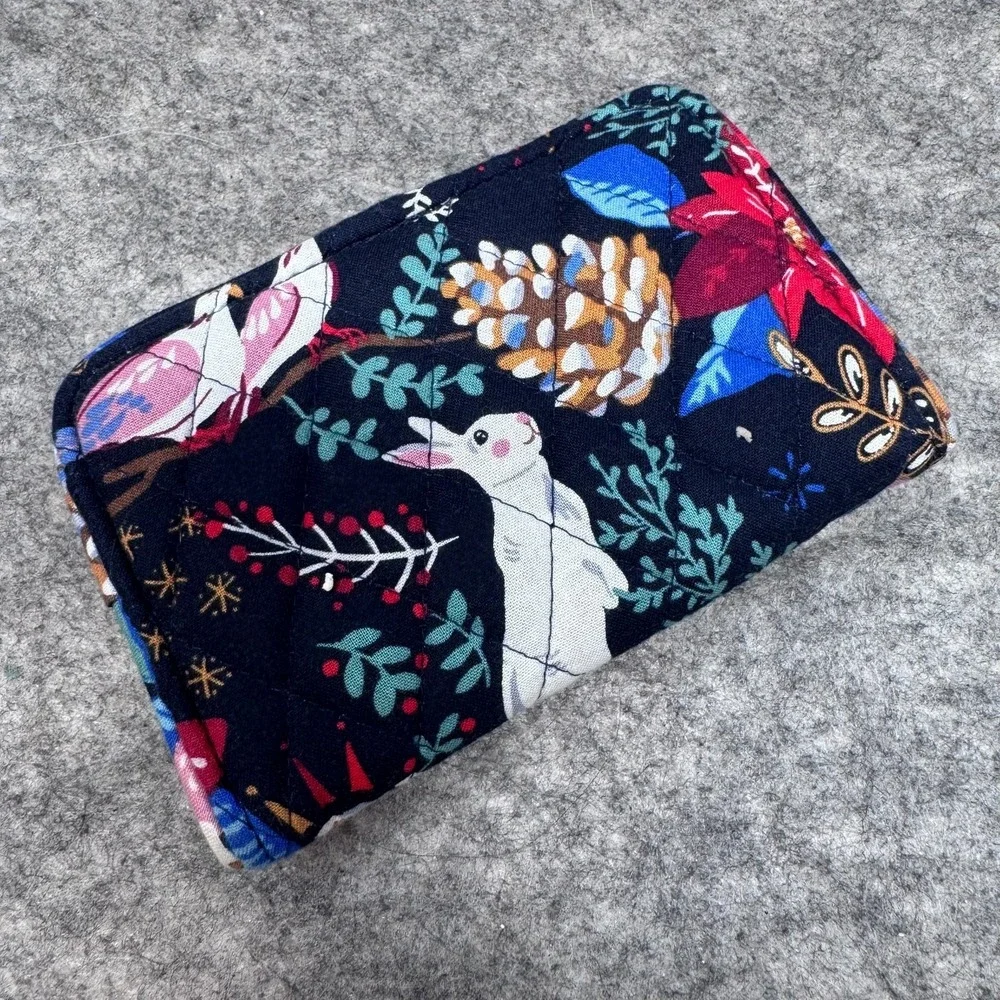 Vera Bradley Winter Forest RFID Small Bifold Wallet Rabbit Bird Nature Floral - Picture 1 of 7